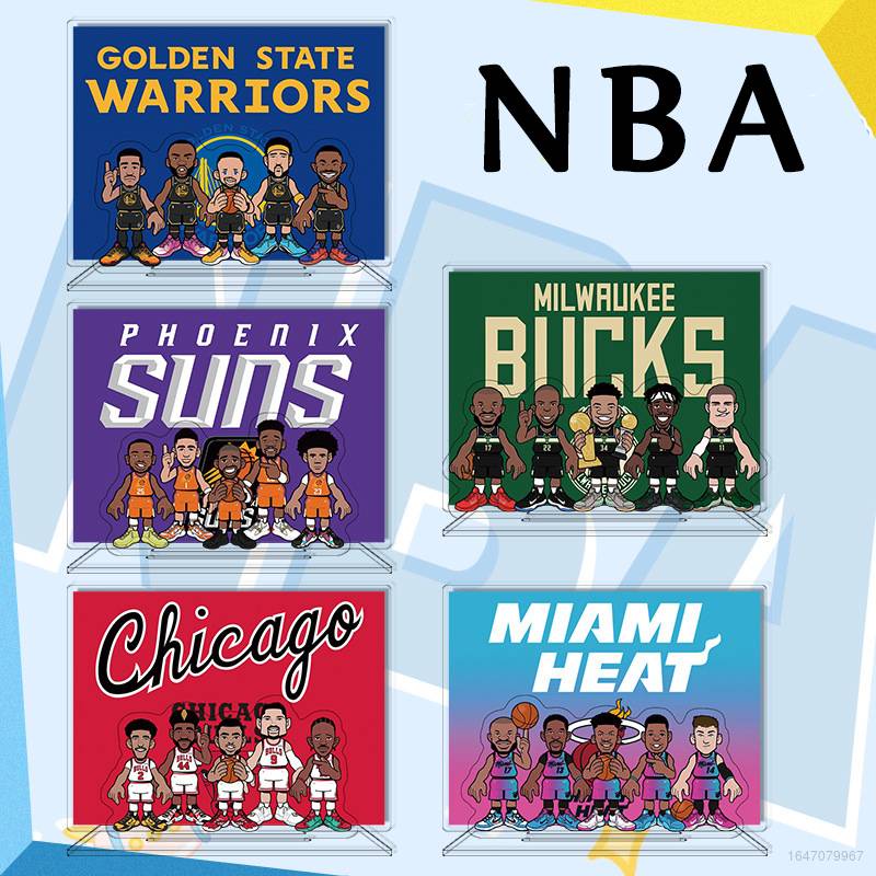Mô Hình Đồ Chơi Hình Các Chiến Binh Bóng Rổ Chicago Bulls Golden State Warriors Milwaukee Bucks Nba Trang Trí Nhà Cửa