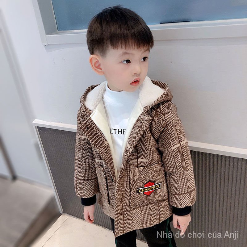 Baby Boy Overcoat Thick Velvet Kids Coat Autumn And Winter New Winter Children Long