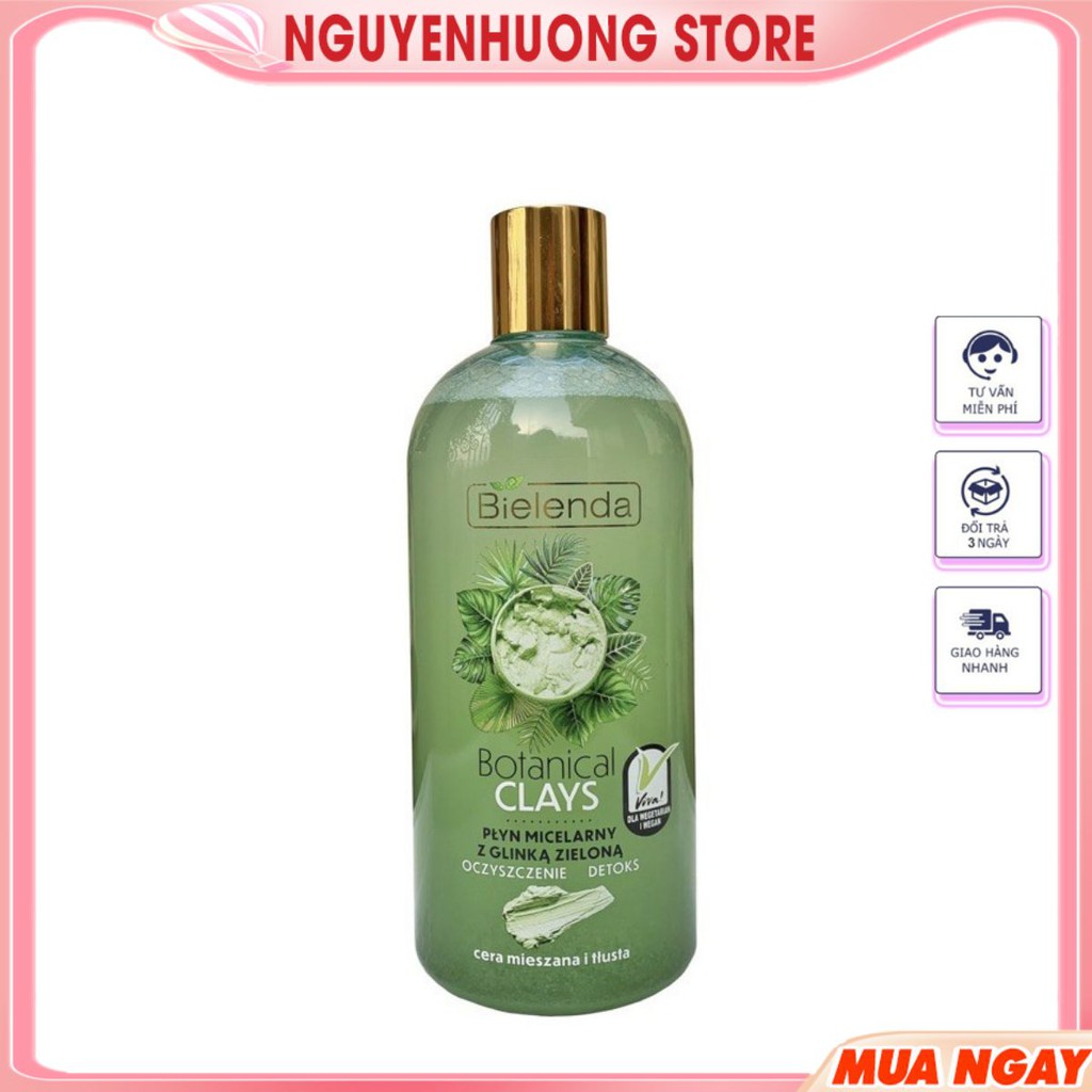 Tẩy Trang Bielenda Clay 500ml   Làm sạch da, làn da luôn tươi trẻ- NguyenHuong Store