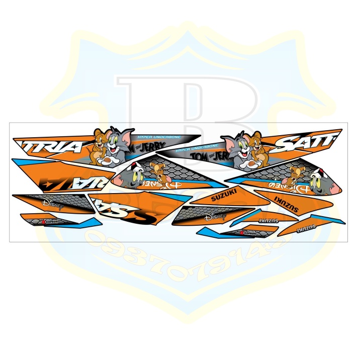 ( Quí khách vui lòng mang ra tiệm cho thợ dán ) Tem satria fi hoạt hình