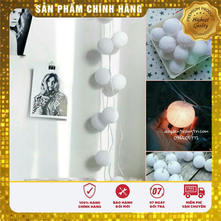 Dây bóng đèn LED chùm dây 20 bóng dài 2,2m dùng tráng trí tiệc,phòng trà,quán cafe