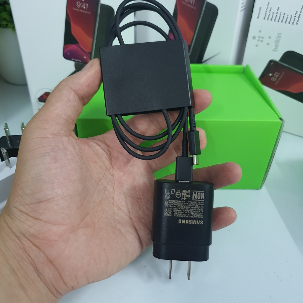 Bộ Sạc Siêu Nhanh 25W Chân Dẹt, Chính Hãng Samsung, Dùng Cho Seri Máy Note 10 - S21 Ultra, Bảo Hành 12 Tháng
