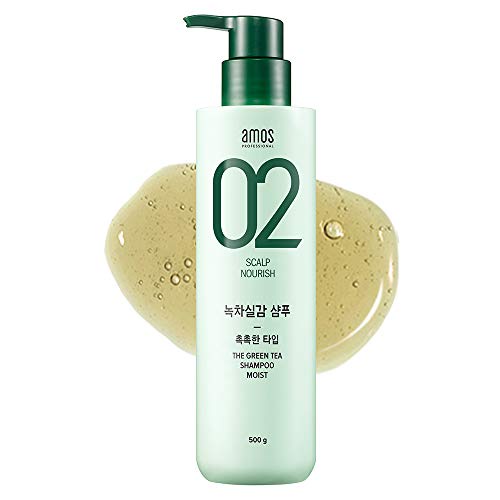 Dầu gội ngăn rụng tóc AMOS PROFESSIONAL da đầu khô The Greentea Shampoo Moist 500ml Daily Beauty Official