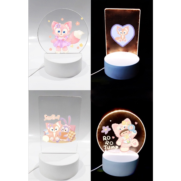 Đèn Led 3D gấu dâu tây lotso cáo lina thỏ stella nomo duck DLI44 Đèn Ngủ 3D Sáng Tạo cute dễ thương DF friends
