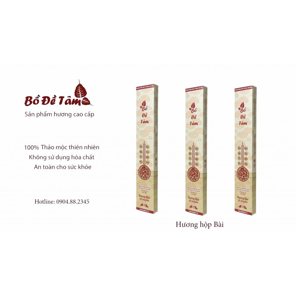 Nhang Hương Bài Bồ Đề Tâm Cổ Truyền Cháy Lâu Không Cay Mắt Mang Lại May Mắn Hộp 68 Nén Dài