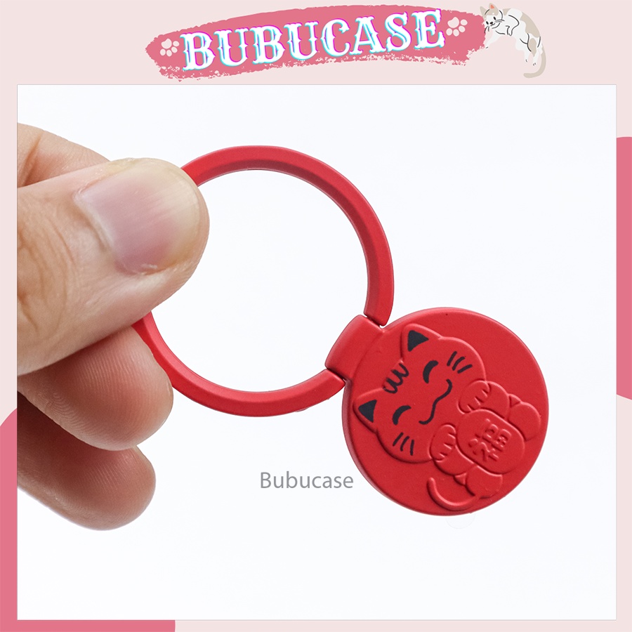 Pop socket giá đỡ dán mặt lưng điện thoại họa tiết mèo thần tài cute - Nhiều màu sắc, chất liệu kim loại cao cấp