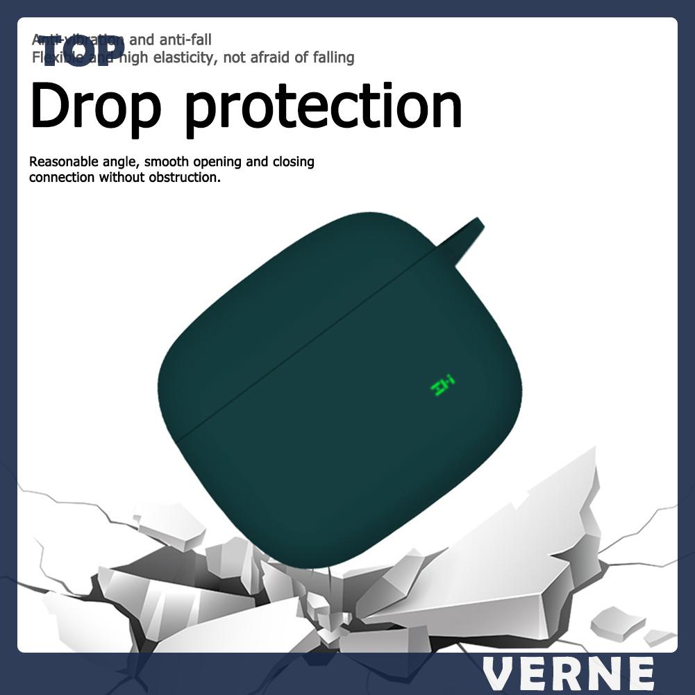 Vỏ bảo vệ hộp sạc tai nghe bằng silicon kèm móc khóa thiết kế tiện dụng cho Zmi Purpods Pro