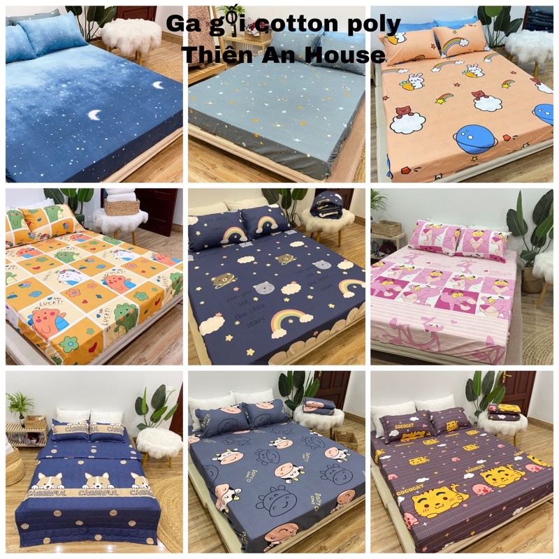 Ga Gối Trải Giường Poly Cotton M6/M8 Nhiều Mẫu Tùy Chọn (Khách chọn mẫu để lại ghi chú or chát vs shop nhé)