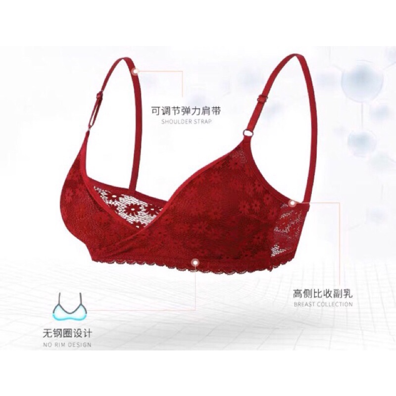 Áo bra ren hoa cúc 2 dây khuy cài sau có đệm ngực 442