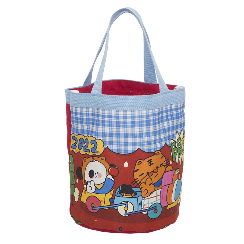 Túi Đựng Hộp Cơm Trưa Xách Tay Đa Năng Sức Chứa Lớn In Họa Tiết