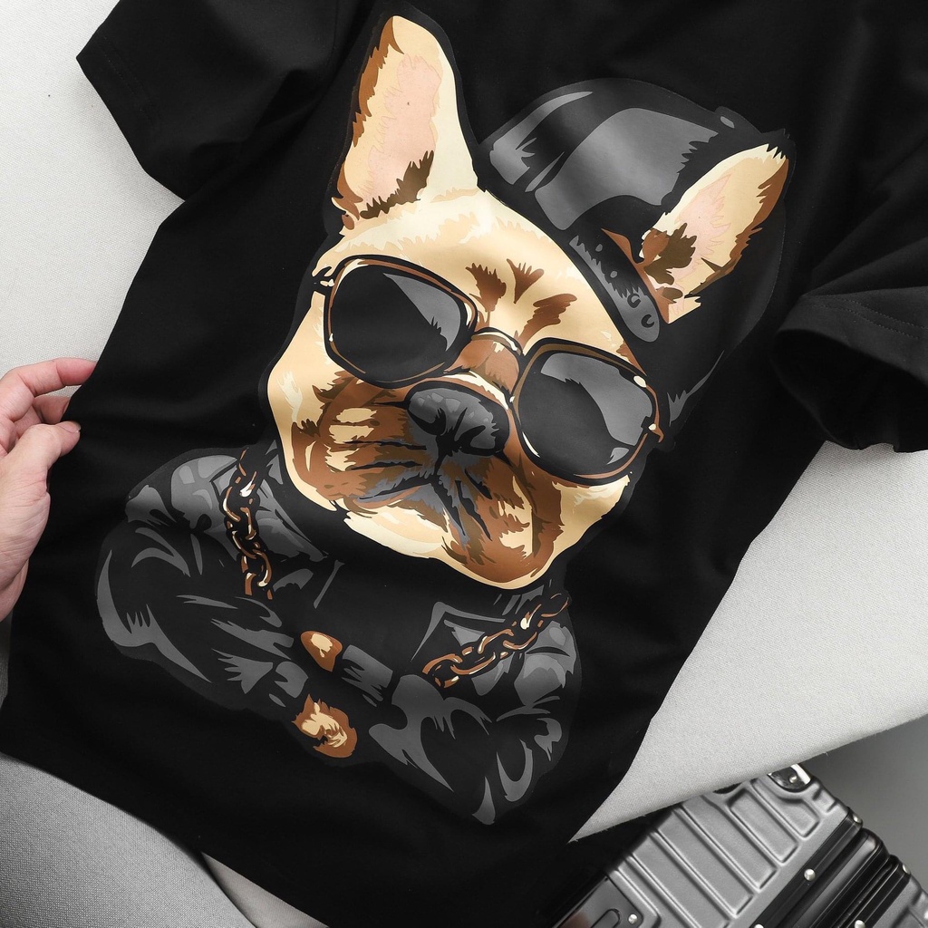 Áo thun tay lỡ nam nữ in hình Rapper Dog , Vải Cotton Form Oversize - SELECTED.STORE