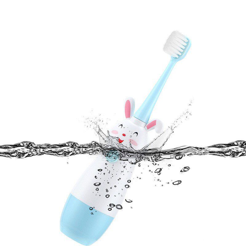 Bàn chải đánh răng điện cho trẻ em hoạt động bằng pin tự động chất liệu silicon