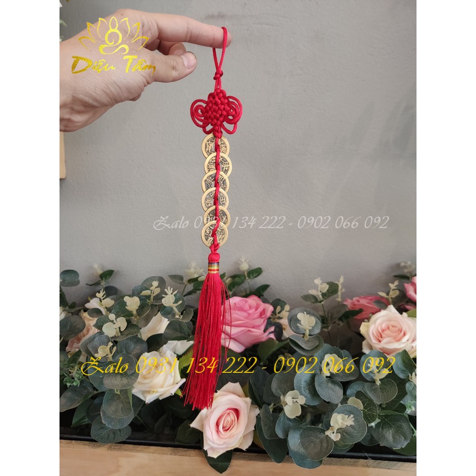 Xâu tiền xu phong thủy lục đế đồng tâm kết