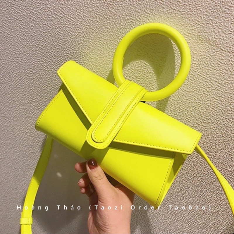 Túi đeo chéo quai xách tròn nắp gặp màu neon siêu đẹp ♥️