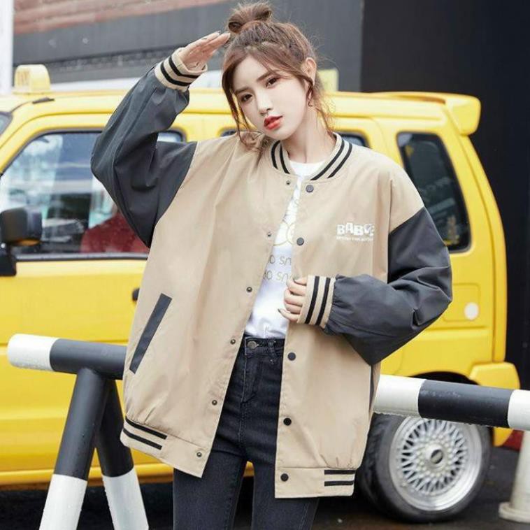 Áo khoác dù Bomber BAGGE form rộng 2 lớp nam nữ phong cách Hàn KMG