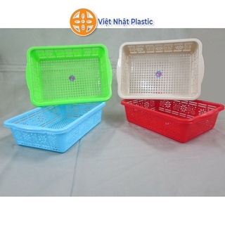 Rổ, khay nhựa chữ nhật dày dặn. chắc chắn
