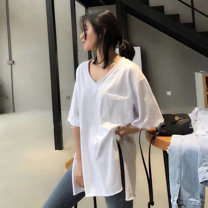 ÁO VÁY XẺ TÀ CỔ TIM TÚI NGỰC ULAZZANG HOT - ÁO PHÔNG GIẤU QUẦN