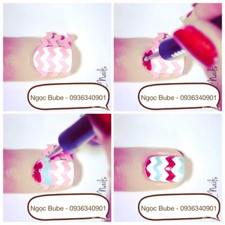 Tip french đầu móng - Tip ziczac