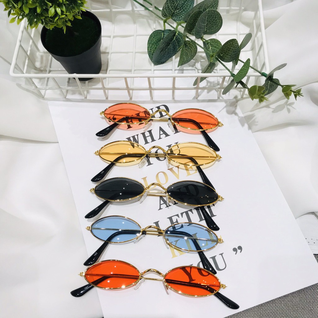 Mắt Kính Thời Trang 183 Hot Trend Oval Híp Sang Chanh Nhiều Màu - Hazo