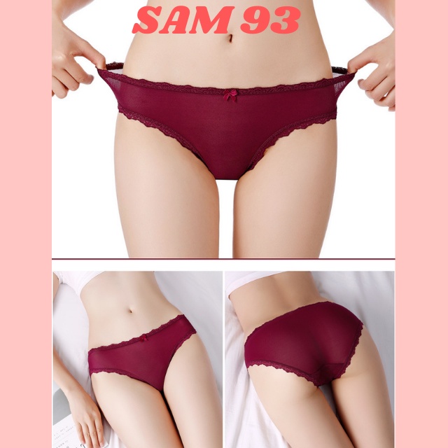 Quần Lót Nữ Ren Sexy Ôm Dáng Đính Nơ Quyến Rũ, Gợi Cảm 💖FREESHIP💖 Quần chip Ren Cao Cấp Nhiều Màu Dễ Thương - SAM93 Q22