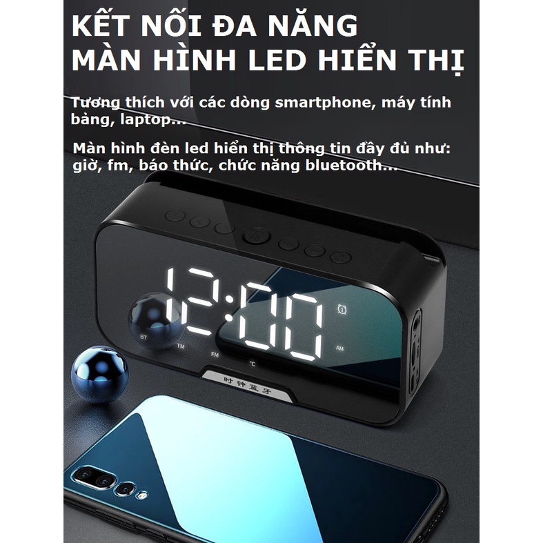 Loa bluetooth không dây kiêm đồng hồ báo thức G15 tích hợp đèn ngủ dùng để trang trí deco phòng