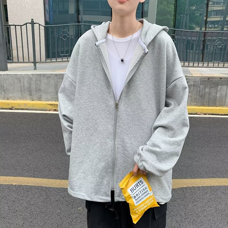 Áo Khoác cardigan Tay Dài Màu Trơn Dáng Rộng Thời Trang Thu Đông Cho Nam