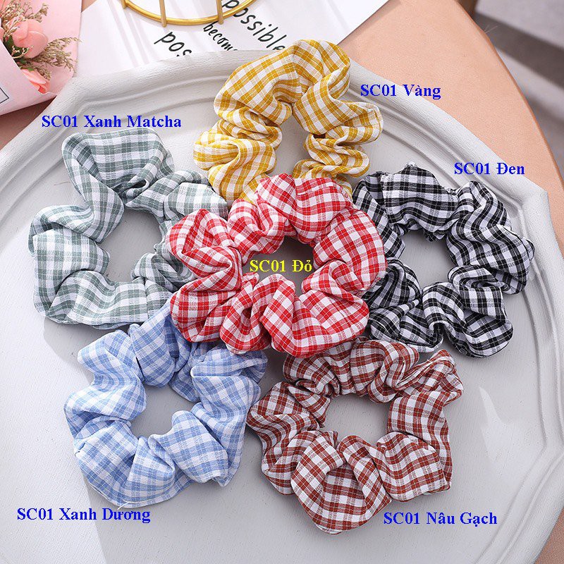 Dây buộc tóc Bivota chun buộc tóc vải scrunchies siêu xinh S11