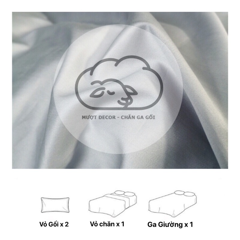 Ga Tencel ❤️ bộ chăn ga gối lụa tencel celine trơn màu dùng được hai mặt siêu mát cao cấp Mượt Decor nhập khẩu
