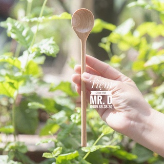 Muỗng Gỗ Tròn D20 rất dễ thương, Gỗ Dẻ Gai, Dài 20cm