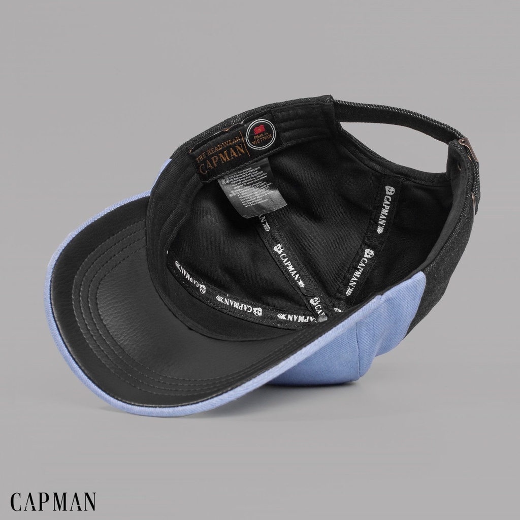Mũ lưỡi trai chính hãng CAPMAN phom dáng thể thao vải jean màu đen xanh CM130