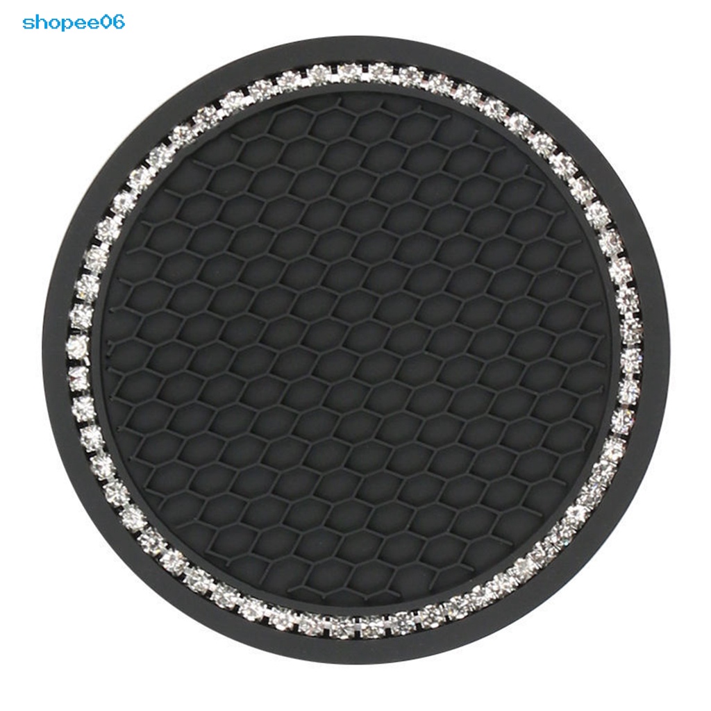 Tấm lót cốc nước đính đá chịu nhiệt an toàn cho xe hơi