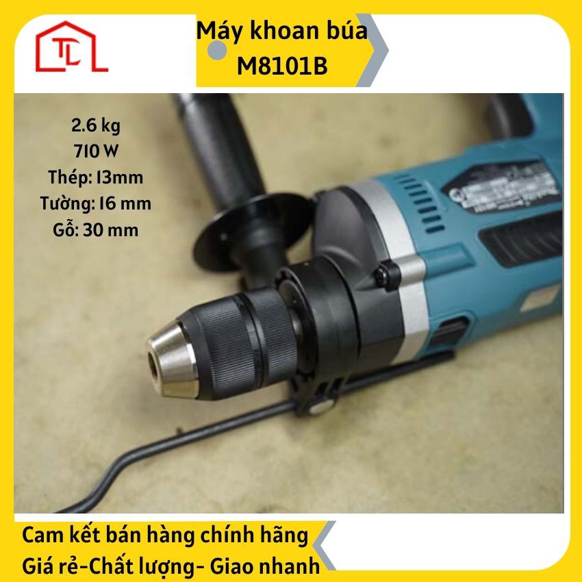 [CỰC PHẨM GIÁ TỐT] Máy khoan búa Makita M8101B 710W (bê tông 16mm, thép 13mm, gỗ 30mm) có bán tại Ngô Thành Lợi