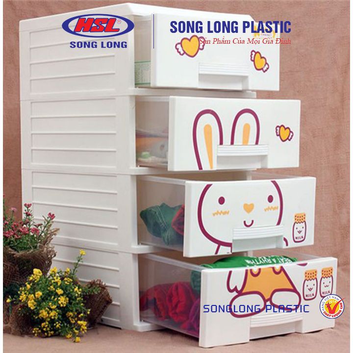 Tủ đựng quần áo cho bé, tất, đồ lót - Tủ Kitty Song Long