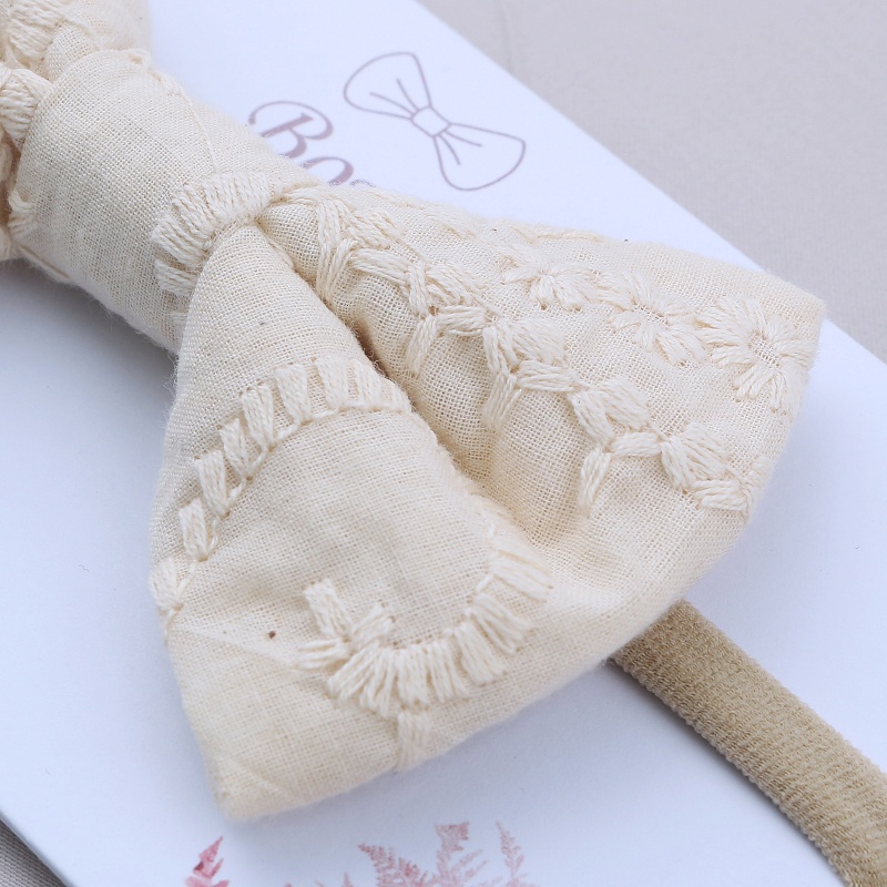 Băng Đô Nơ Bằng Cotton Co Giãn Màu Trơn Dễ Thương Thời Trang Dành Cho Bé Gái