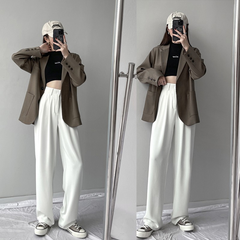 Xiaozhainv Quần ống rộng phong cách mùa hè năng động cho nữ