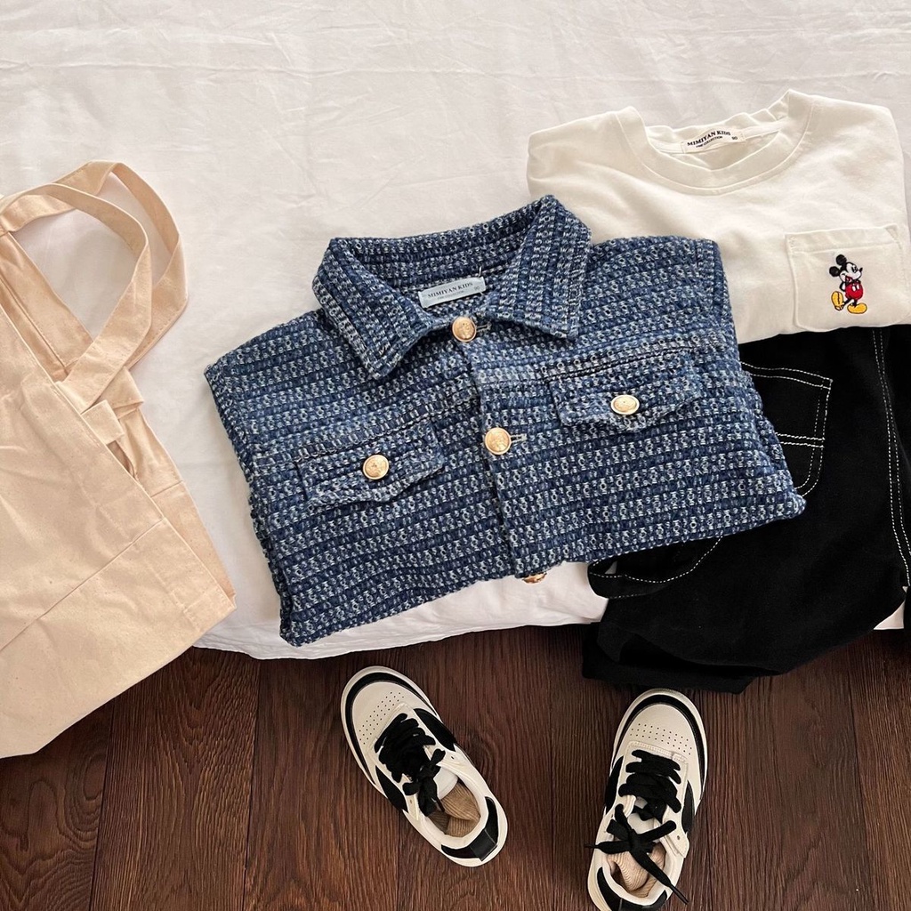 Áo Khoác Denim Phong Cách Phương Tây Thời Trang Xuân Thu 2022 Phong Cách Mới Cho Bé Trai