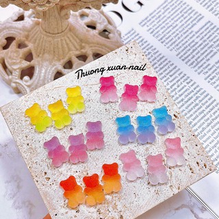 Charm gấu cầu vồng mix màu - Set 30c