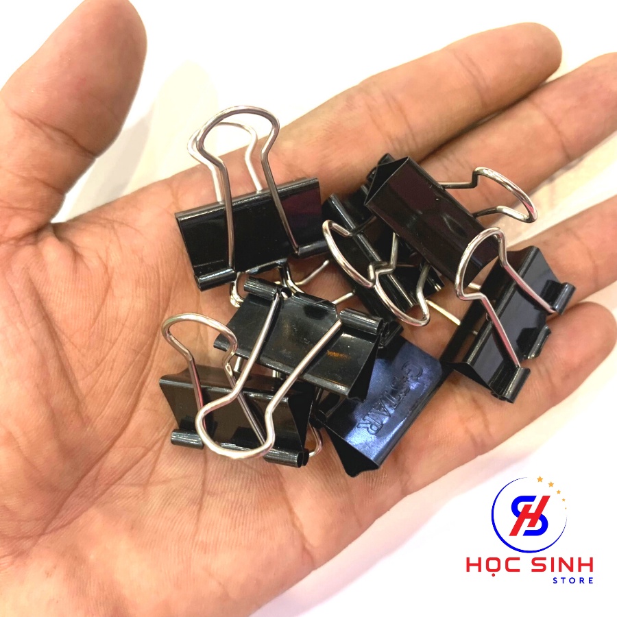 Hộp 12 Cái Kẹp Bướm 15mm Màu Đen Gstar Size nhỏ Chất lượng cao - Học Sinh Store