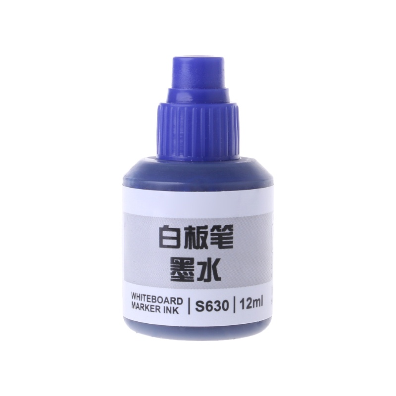 Lọ mực bút lông viết bảng trắng đổ đầy lại 12ml 3 màu sắc đen đỏ xanh dương tùy chọn