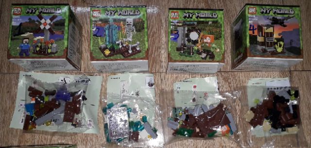 Lắp ráp 1 hộp Lego_Minecraff MyWord 63025 có nhiều chi tiết bằng nhựa ABS