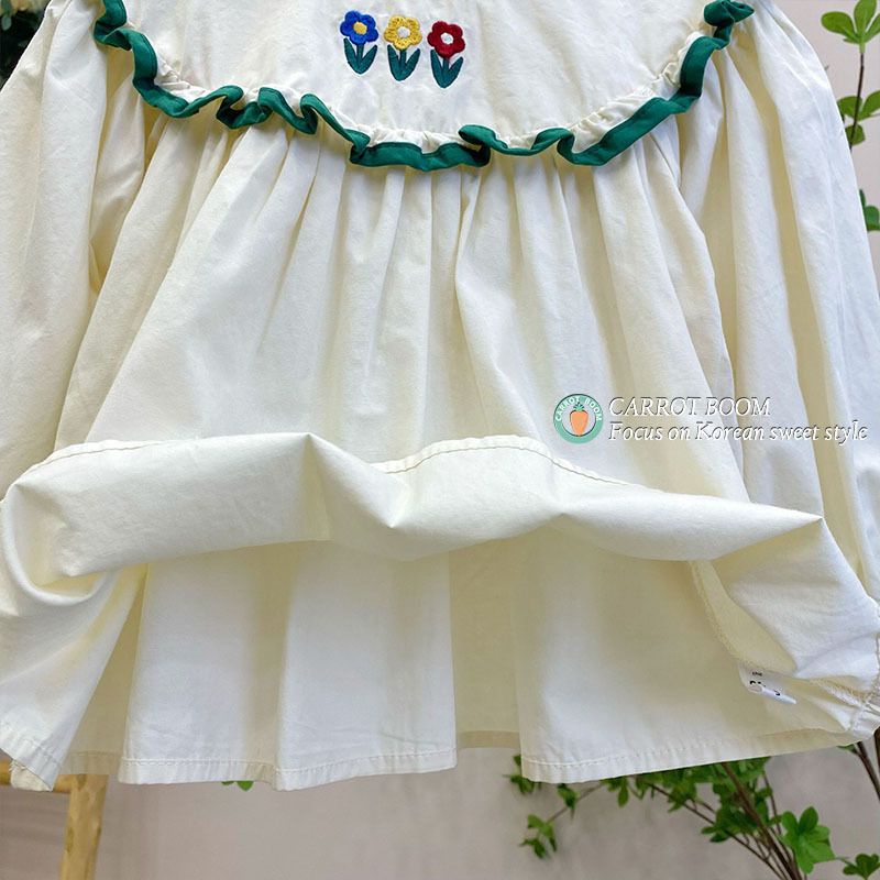 Áo Sơ Mi Cotton Nguyên Chất Tay Dài Phong Cách Hàn Nhật Mới 2022 Cho Bé Gái