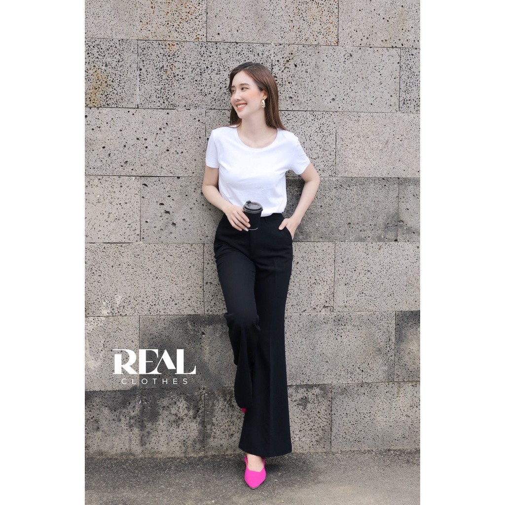 Quần ống loe cindy đen_REAL
