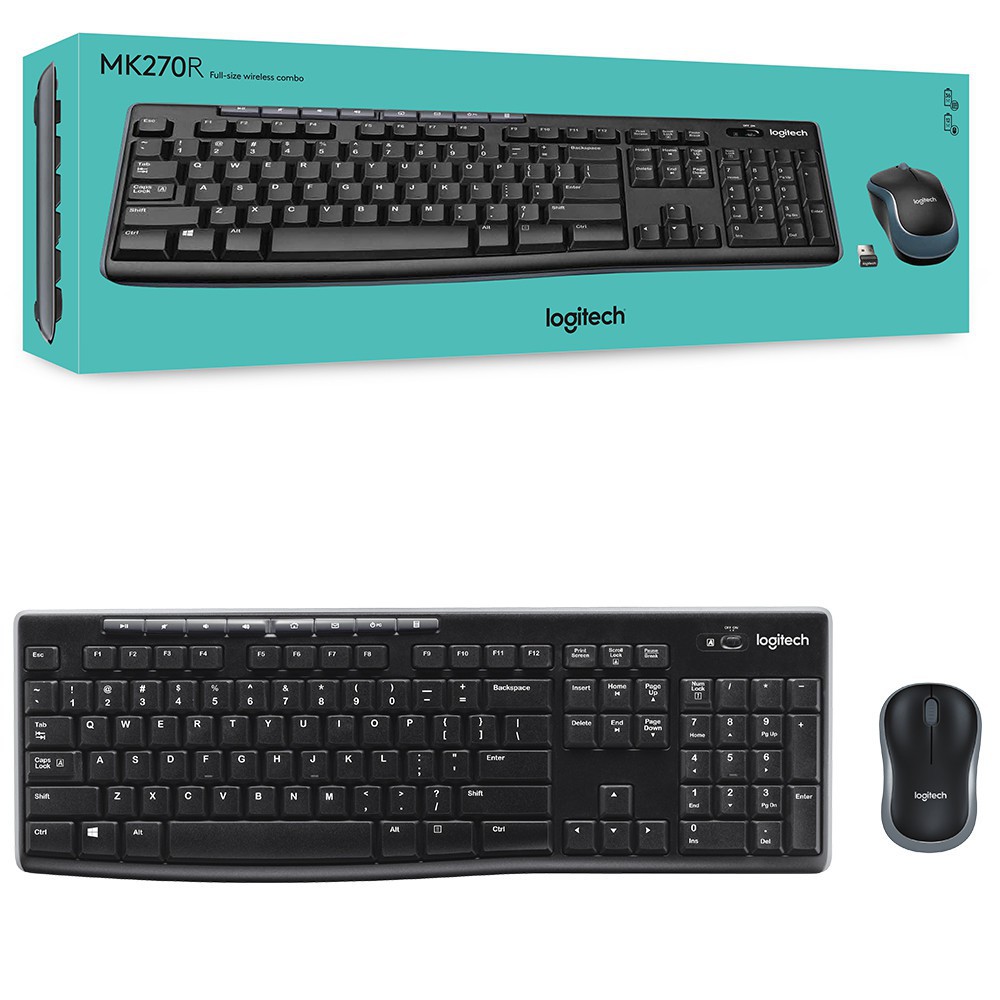 Bộ bàn phím chuột không dây Logitech MK270R chính hãng bảo hành 36T