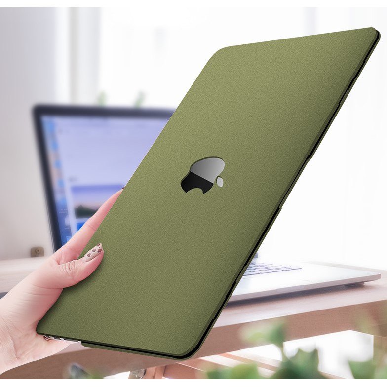 Case ,Ốp Macbook Màu Xanh Rêu Đủ Dòng (Tặng Kèm Nút Chống Bụi + Chống gãy đầu dây sạc )