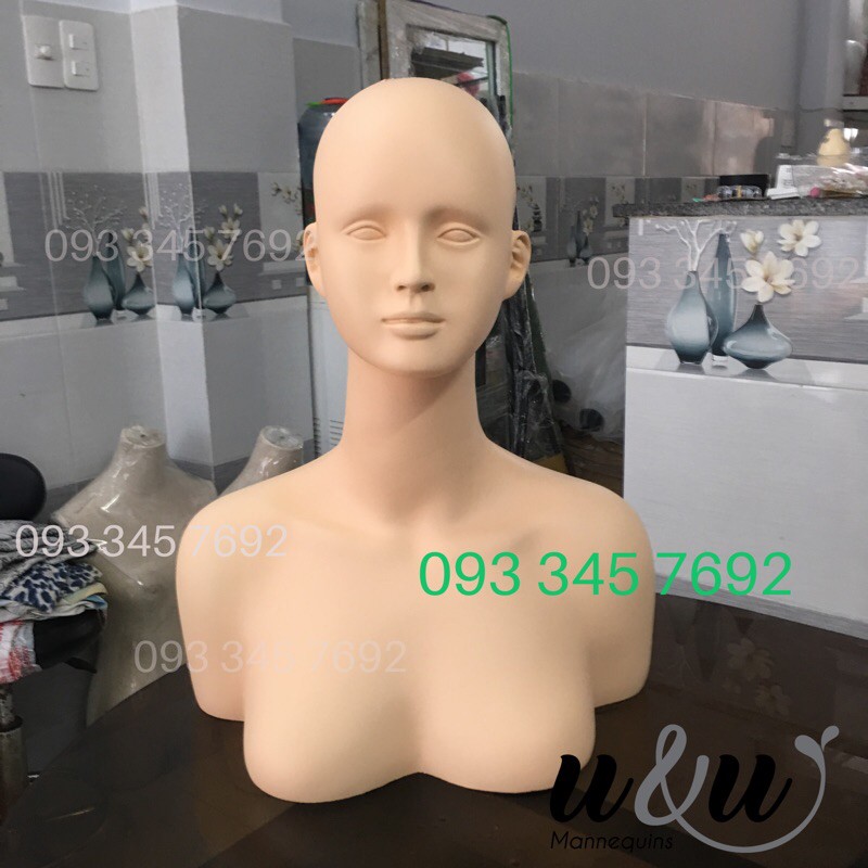 Manocanh đầu masage , đội tóc có makeup/ không make up