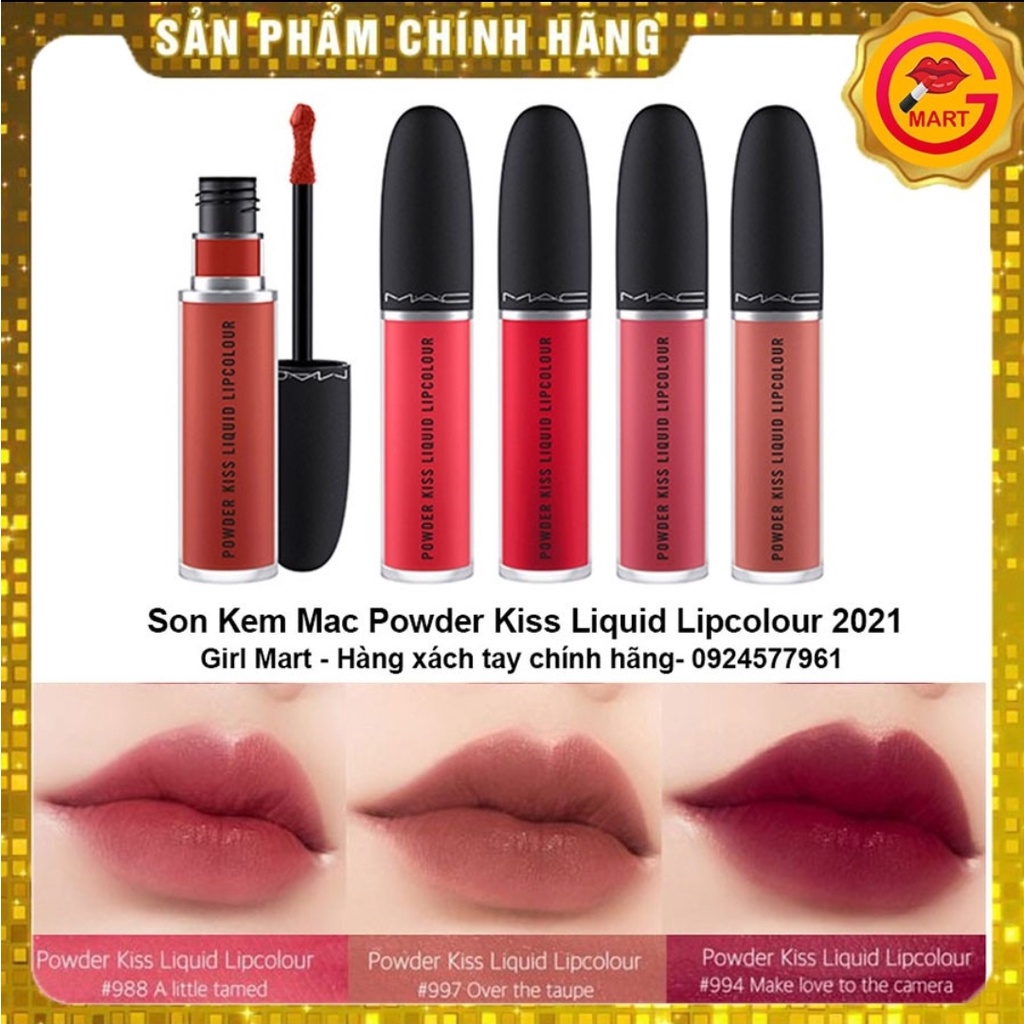 Son kem Mac chính hãng Power kiss liquid 998, 991, 989, 992 full box có bill date