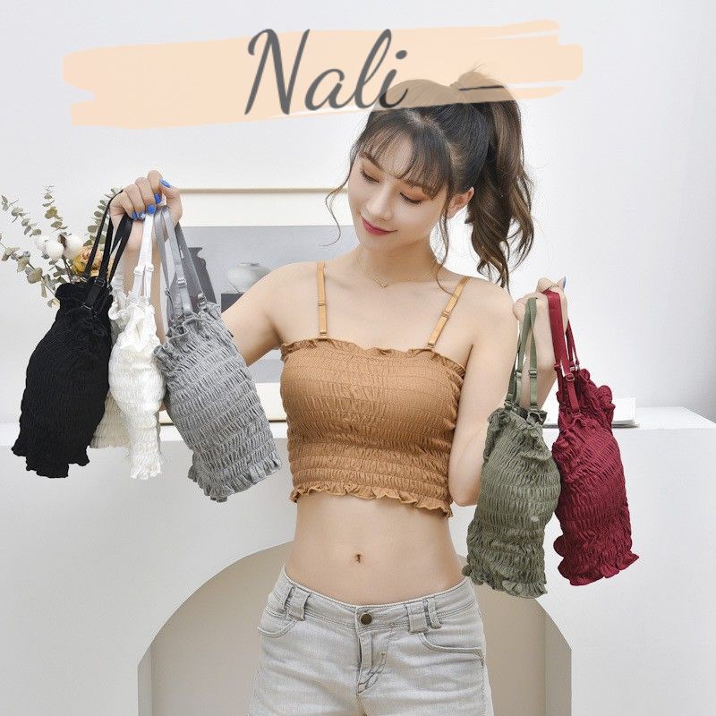 Áo bra dây nhún, áo bralette 2 dây dáng dài NL054