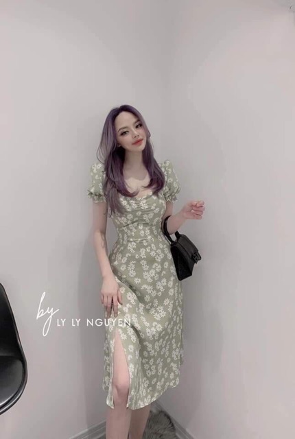 🌹VÁY CÚC HỌA MI DÁNG DÀI XẺ ĐÙI SIÊU RẺ | BigBuy360 - bigbuy360.vn