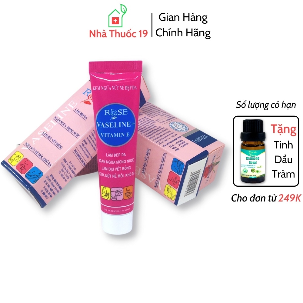 VASELINE ROSE – Phòng ngừa nứt, nẻ, khô môi, làm dịu vết bỏng tuýp 10g