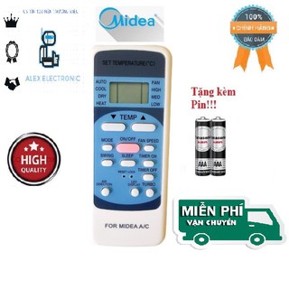 Remote Điều khiển điều hòa Midea các dòng Midea 1& 2 chiều MSAFA MSAF MSAB MSFR- Hàng tốt-Điện tử Alex-Tặng kèm pin
